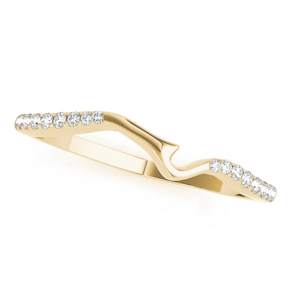 Curved Wedding Ring For Lab-Grown Diamond In 14K Yellow Gold
