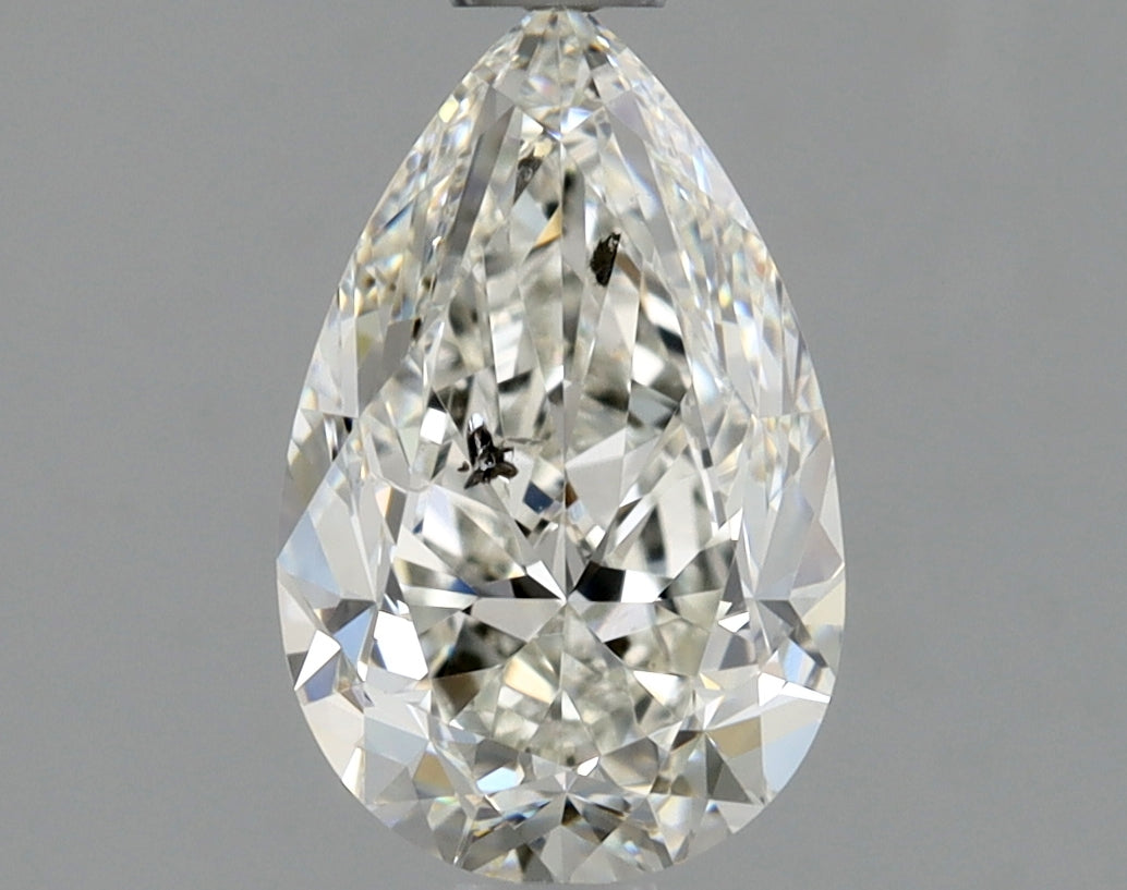Pave Engagement Ring For Pear Shape In 14K Yellow Gold and 1.01 Carat Pear Shape Natural Diamond