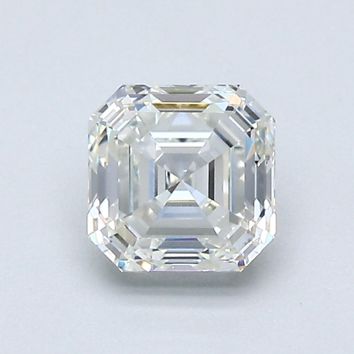 Solitaire Engagement Ring For Asscher Shape In 14K White Gold and 0.94 Carat Asscher Shape Natural Diamond