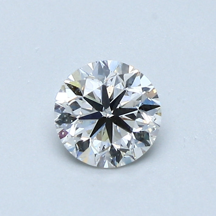6 prong Round Solitaire For Round Shape In 14K White Gold and 0.5 Carat Round Shape Natural Diamond
