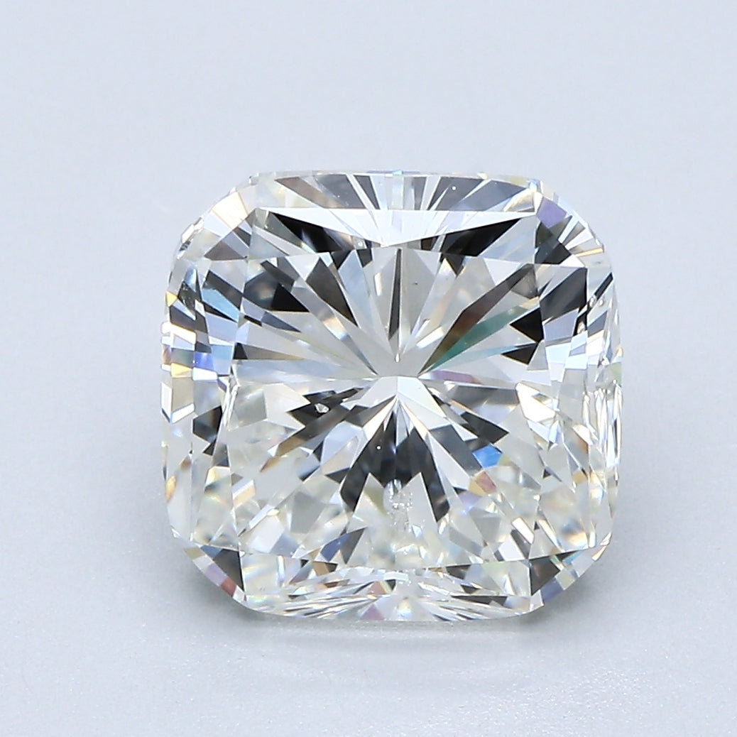 Solitaire Engagement Ring For Cushion Shape In 14K White Gold and 4.02 Carat Cushion Shape Natural Diamond