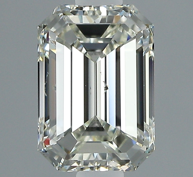 Halo Engagement Ring For Emerald Shape In 14K White Gold and 1.01 Carat Emerald Shape Natural Diamond