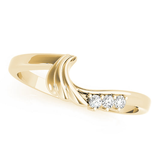 Curved Wedding Ring For Natural Diamond In 14K Yellow Gold