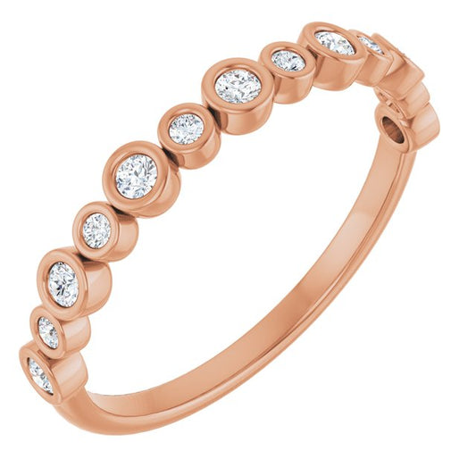 Anniversary Wedding Ring For Natural Diamond In 14K Rose Gold