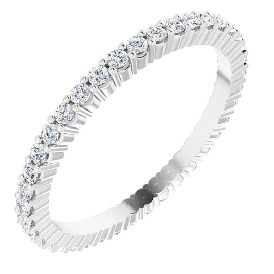 Eternity Wedding Ring For Natural Diamond In 14K White Gold
