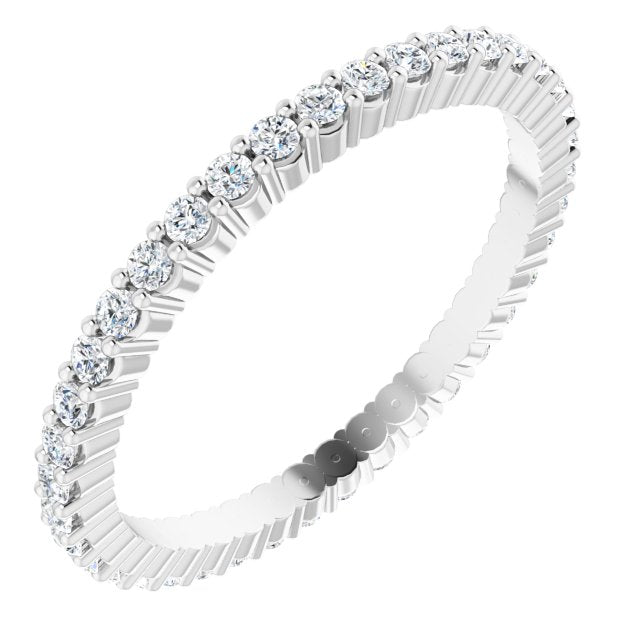 Eternity Wedding Ring For Natural Diamond In 14K White Gold