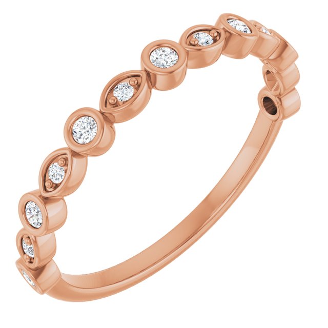 Anniversary Wedding Ring For Natural Diamond In 14K Rose Gold