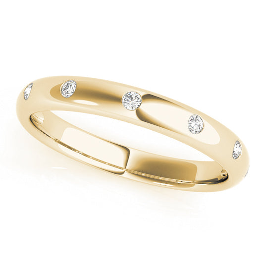 Stackable Wedding Ring For Lab-Grown Diamond In 18K Yellow Gold