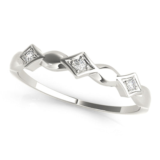 Stackable Wedding Ring For Natural Diamond In 14K White Gold