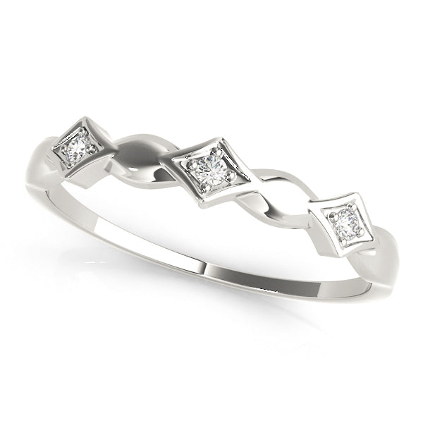 Stackable Wedding Ring For Natural Diamond In 14K White Gold