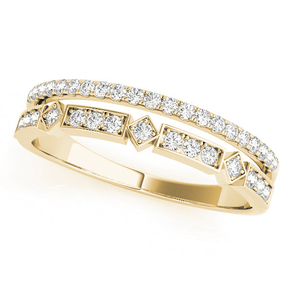 Fashion Wedding Ring For Lab-Grown Diamond In 14K Yellow Gold