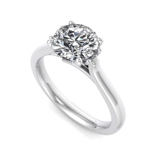 Solitaire Engagement Ring For Asscher Shape In 14K White Gold and 0.94 Carat Asscher Shape Natural Diamond
