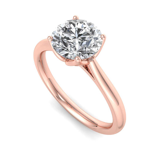 Solitaire Engagement Ring For Cushion Shape In 14K Rose Gold and 1.01 Carat Cushion Shape Natural Diamond