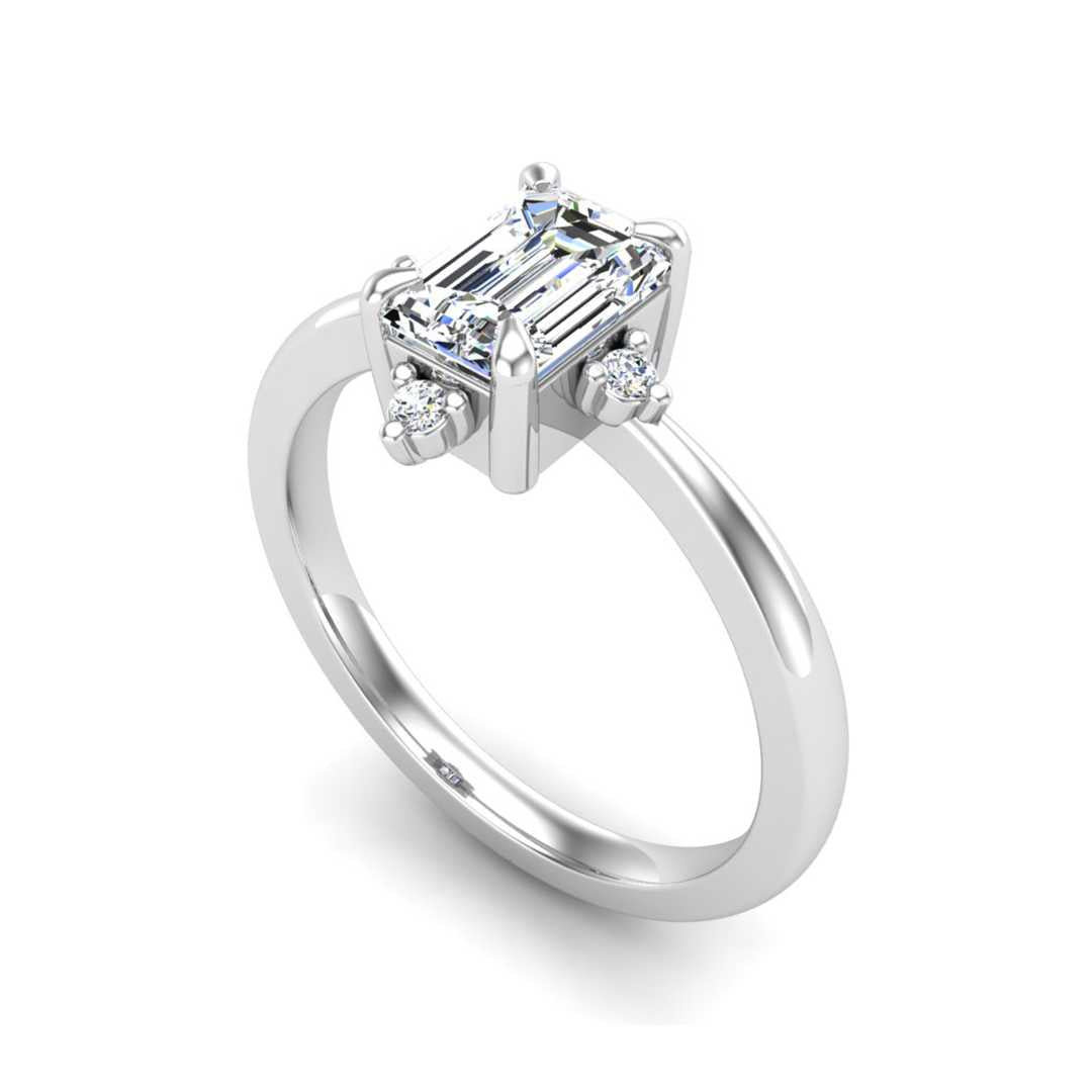 Halo Engagement Ring For Round Shape In 14K White Gold and 1.01 Carat Round Shape Natural Diamond
