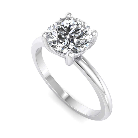 Solitaire Engagement Ring For Asscher Shape In 14K White Gold and 0.94 Carat Asscher Shape Natural Diamond