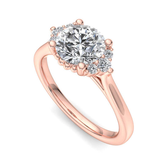 Halo Engagement Ring For Cushion Shape In 18K Rose Gold and 1.7 Carat Cushion Shape Natural Diamond
