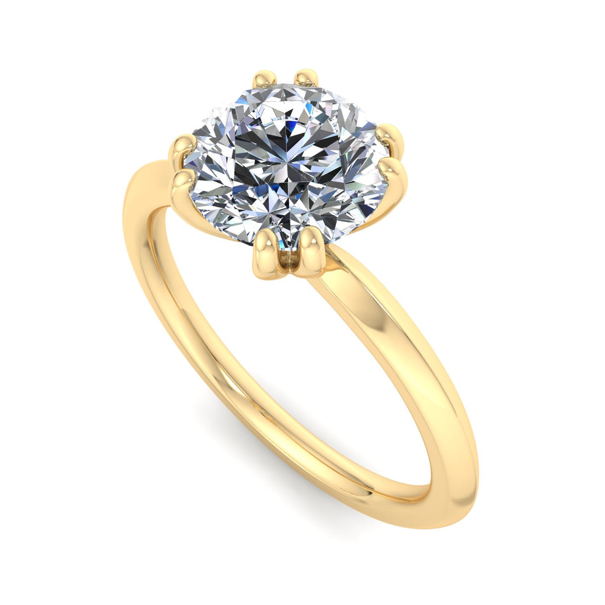 Solitaire Engagement Ring For Cushion Shape In 14K Yellow Gold and 1.0 Carat Cushion Shape Natural Diamond