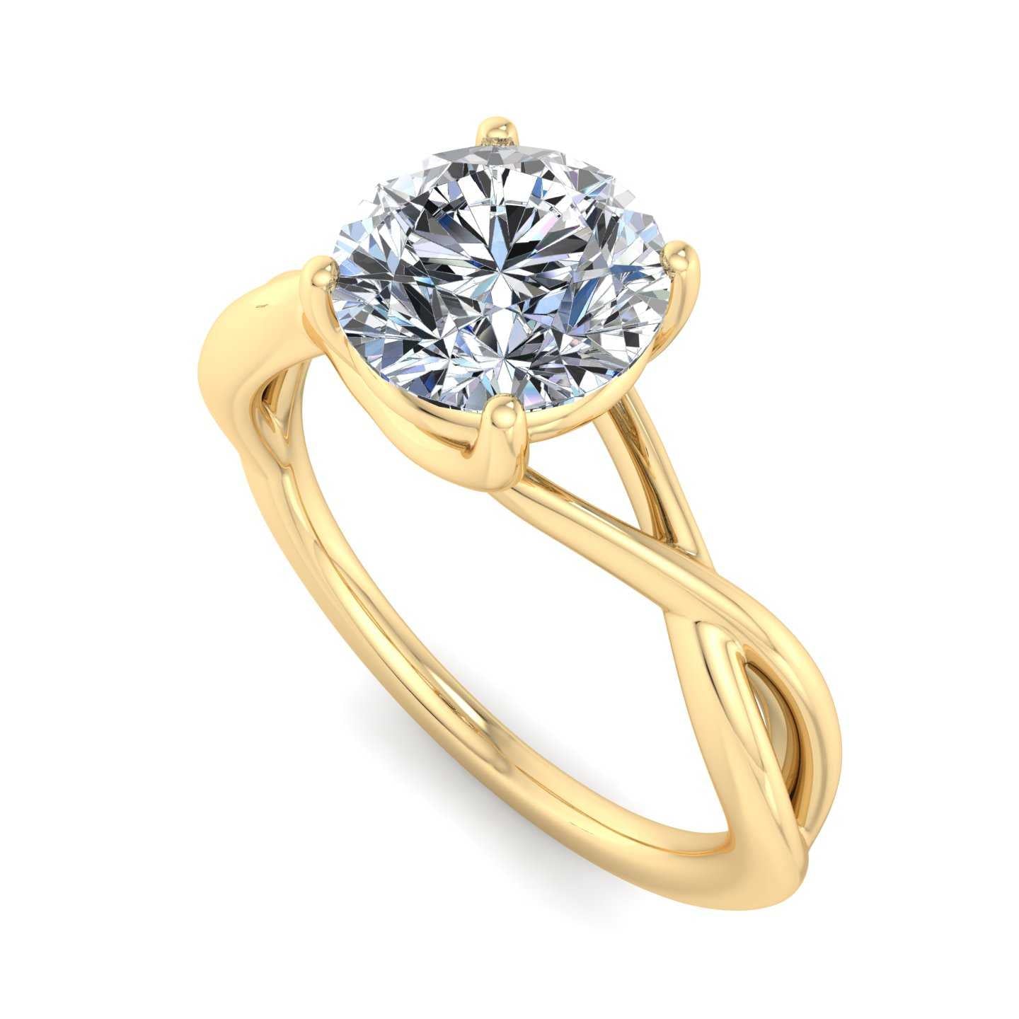 Solitaire Engagement Ring For Radiant Shape In 14K Yellow Gold and 1.01 Carat Radiant Shape Natural Diamond