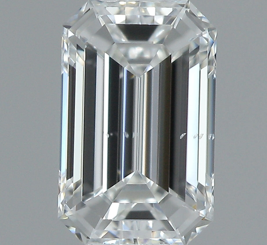 Solitaire Engagement Ring For Emerald Shape In 14K White Gold and 0.4 Carat Emerald Shape Natural Diamond