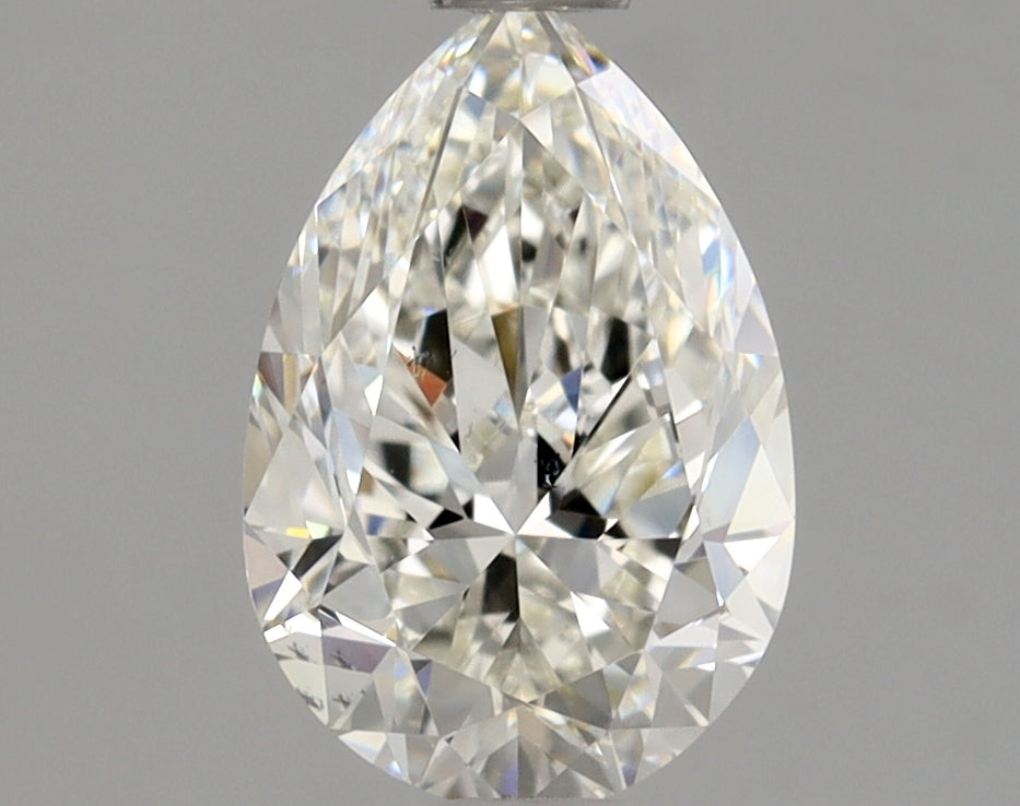 Solitaire Engagement Ring For Round Shape In 14K White Gold and 1.01 Carat Pear Shape Natural Diamond